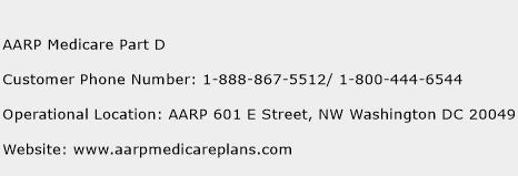 AARP Medicare Part D Phone Number Customer Service
