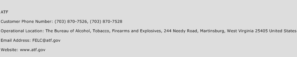 ATF Phone Number Customer Service