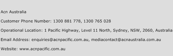 Acn Australia Phone Number Customer Service