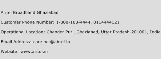 Airtel Broadband Ghaziabad Phone Number Customer Service