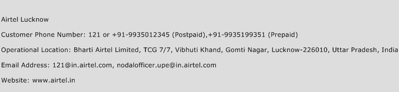 Airtel Lucknow Phone Number Customer Service