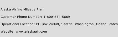 Alaska Airline Mileage Plan Phone Number Customer Service