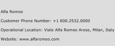 Alfa Romeo Phone Number Customer Service
