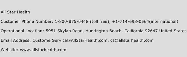 All Star Health Phone Number Customer Service