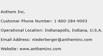 Anthem Inc. Phone Number Customer Service