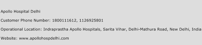 Apollo Hospital Delhi Phone Number Customer Service
