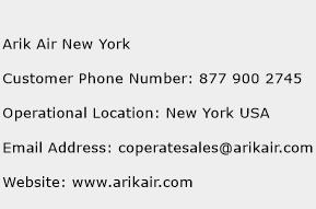 Arik Air New York Phone Number Customer Service