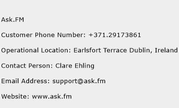 Ask.FM Phone Number Customer Service