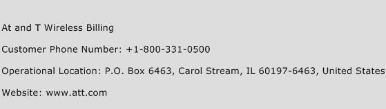 At and T Wireless Billing Phone Number Customer Service