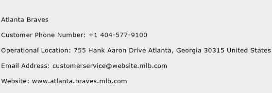 Atlanta Braves Phone Number Customer Service