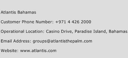 Atlantis Bahamas Phone Number Customer Service
