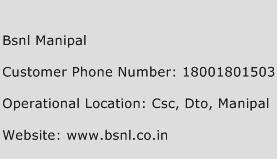 BSNL Manipal Phone Number Customer Service