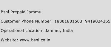 BSNL Prepaid Jammu Phone Number Customer Service