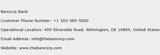 Bancorp Bank Phone Number Customer Service