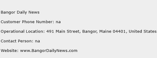 Bangor Daily News Phone Number Customer Service