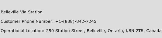 Belleville Via Station Phone Number Customer Service