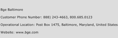 Bge Baltimore Phone Number Customer Service
