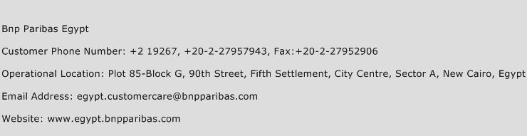 Bnp Paribas Egypt Phone Number Customer Service