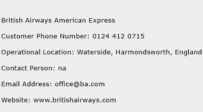 British Airways American Express Phone Number Customer Service