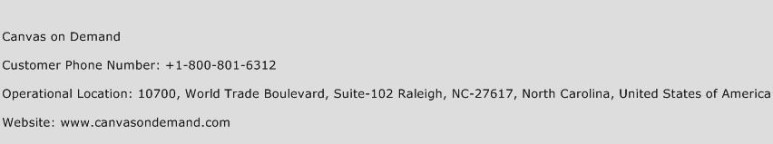Canvas on Demand Phone Number Customer Service