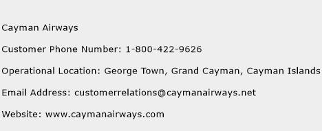 Cayman Airways Phone Number Customer Service
