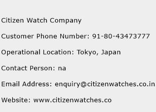 Citizen Watch Company Phone Number Customer Service