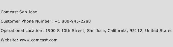 Comcast San Jose Phone Number Customer Service