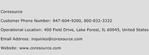 Coresource Phone Number Customer Service