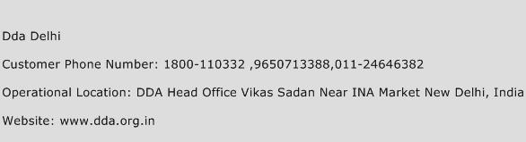 Dda Delhi Phone Number Customer Service