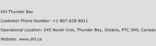 Dhl Thunder Bay Phone Number Customer Service