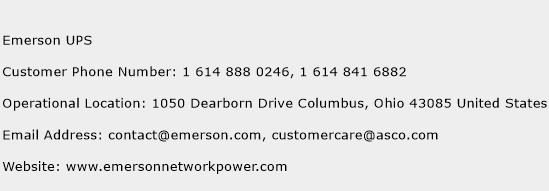 Emerson UPS Phone Number Customer Service