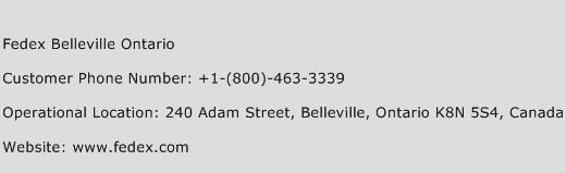 Fedex Belleville Ontario Phone Number Customer Service