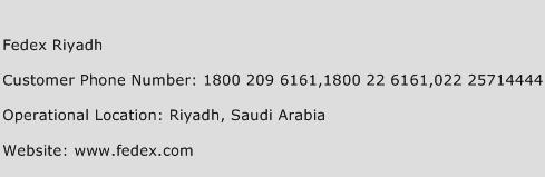 Fedex Riyadh Phone Number Customer Service