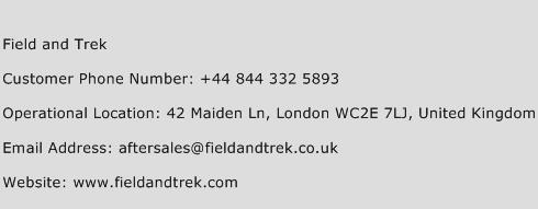 Field and Trek Phone Number Customer Service
