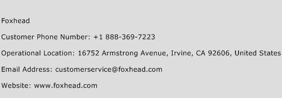 Foxhead Phone Number Customer Service