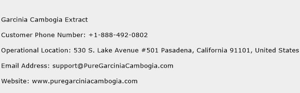 Garcinia Cambogia Extract Phone Number Customer Service