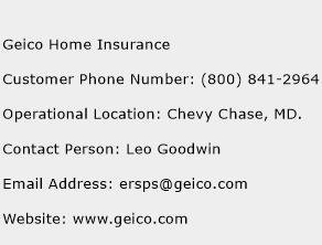 Geico Home Insurance Phone Number Customer Service