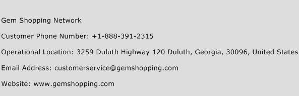 Gem Shopping Network Phone Number Customer Service