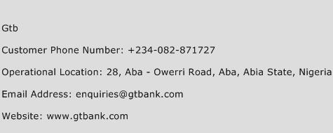 Gtb Phone Number Customer Service