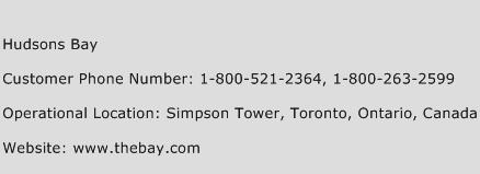 Hudsons Bay Phone Number Customer Service