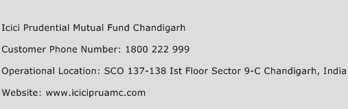 Icici Prudential Mutual Fund Chandigarh Phone Number Customer Service