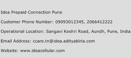Idea Prepaid Connection Pune Phone Number Customer Service