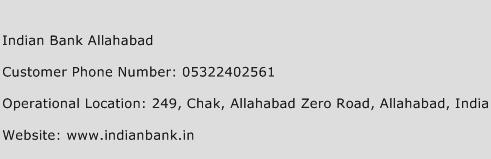 Indian Bank Allahabad Phone Number Customer Service