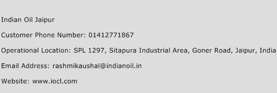 Indian Oil Jaipur Phone Number Customer Service