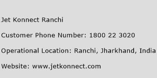 Jet Konnect Ranchi Phone Number Customer Service
