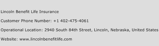 Lincoln Benefit Life Insurance Phone Number Customer Service