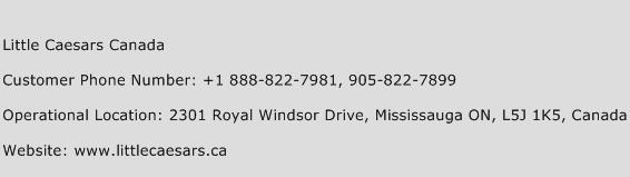 Little Caesars Canada Phone Number Customer Service