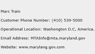 Marc Train Phone Number Customer Service