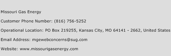 Missouri Gas Energy Phone Number Customer Service