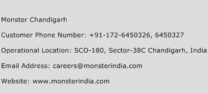 Monster Chandigarh Phone Number Customer Service